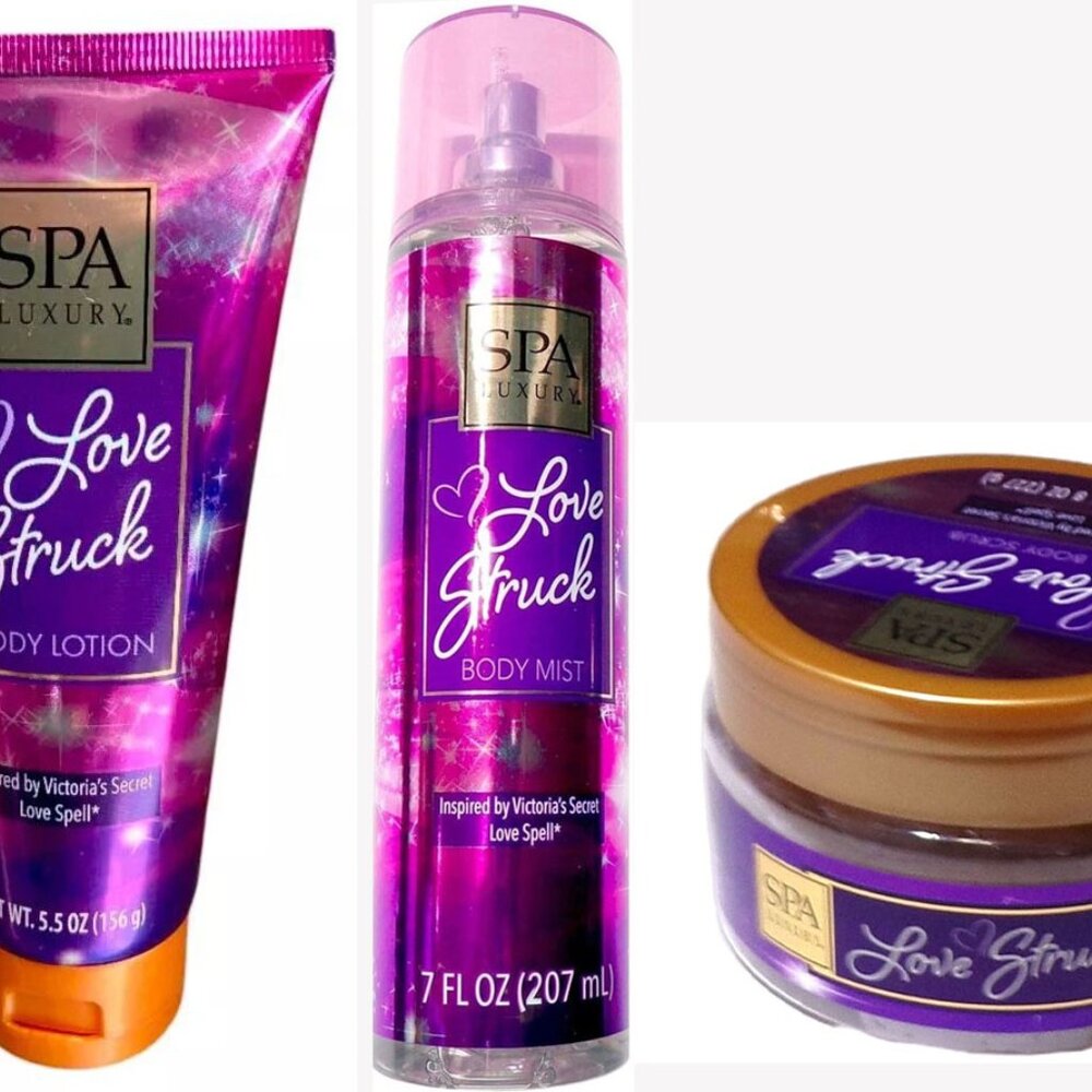 Love Struck Body Scrub, Mist, Lotion; Inspired by Victoria’s Secret Love Spell